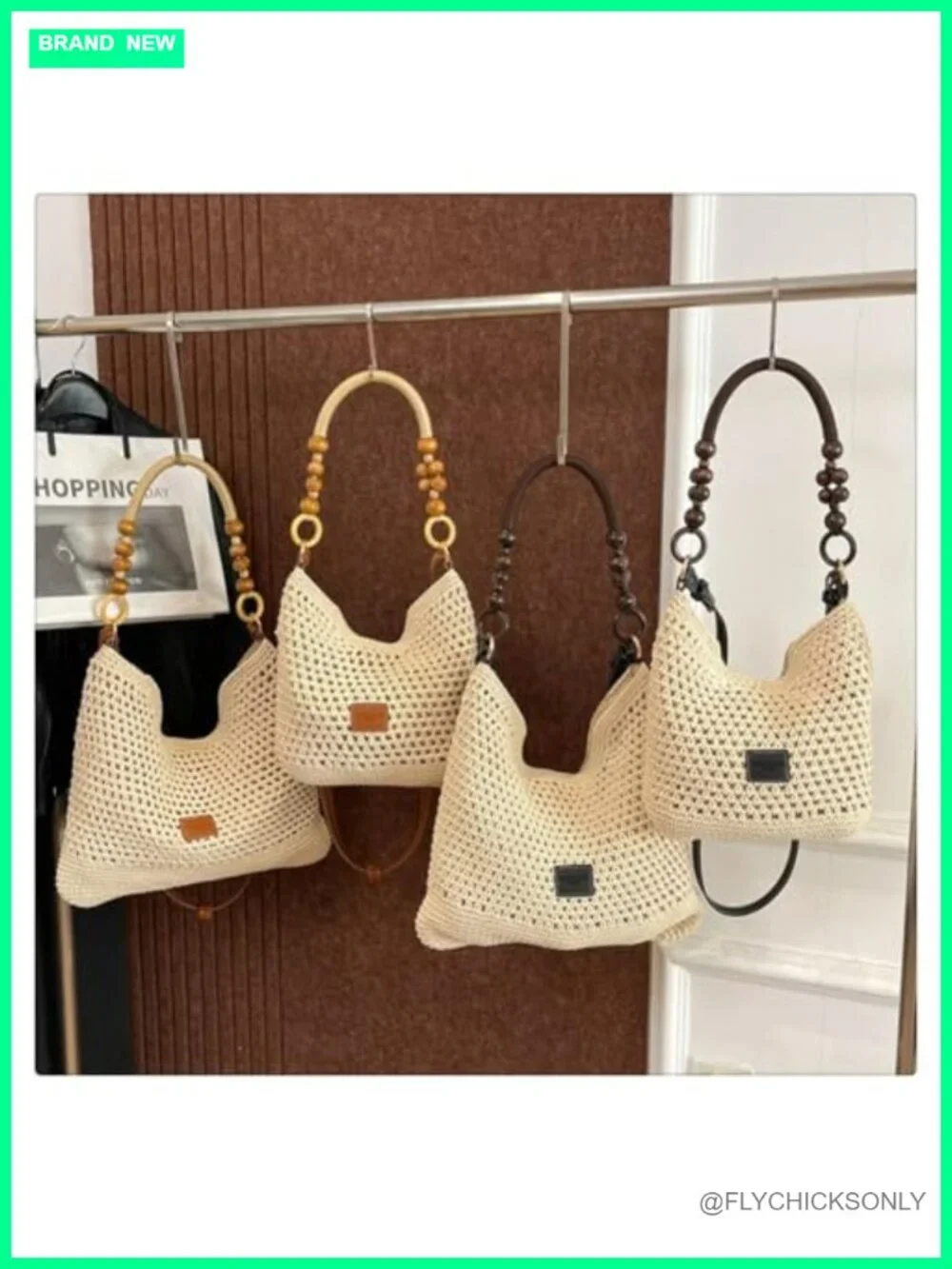 Bohemian Macrame Shoulder Tote Bag Crossbody Purse Travel Beach Hobo Bag